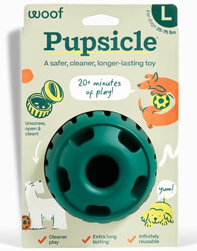 WOOF Pupsicle Interactive Dog Ball Toy for Dogs 25-75 lbs - Green - color: Green, size: Large