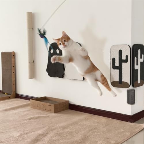 miwoowim 35" Steel Wire Cat Wand Toy & 6PCS Realistic Feather Bird Refills - color: Cat Wand Toy Birds