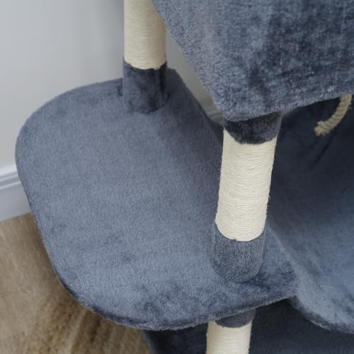 PawHut Cat Tree, 81" Cat Tower for Large Adults Indoor Kittens, Dark Gray