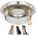 Neater Pet Brands Stainless Steel Slow Feed Dog Bowl for Fast Eating Large Breed, Metal Slow Feeder Dog Bowl Fits in Large Neater Feeders, for Puppy or Dogs (>40 lbs), 3 Cup Food Capacity - size: 3 Cup - Standard
