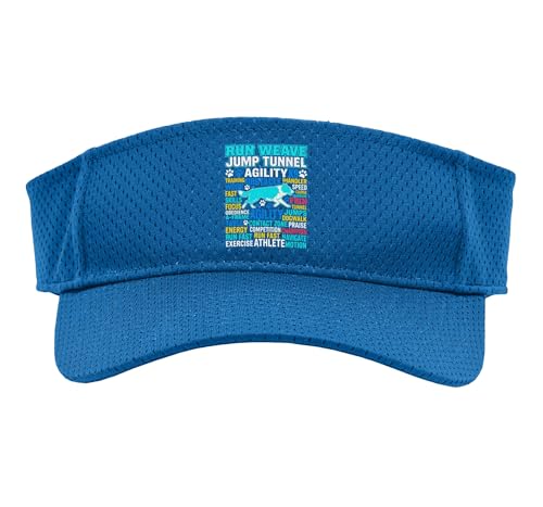 Run Weave Jump Tunnel Dog Agility Sport Sun Visor - color: Royal Blue