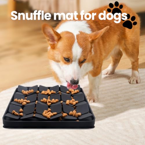 Silicone Snuffle Mat for Dogs Interactive Brain Stimulation Dog Toy Soft Durable Mat for Large Breeds - Encourages Slow Eating Non-Slip Food Mat Easy to Clean, Portable Design (Green)