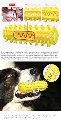 Dog Chew Toys for Aggressive Chewers, Dog Toothbrush Care Cleaning Stick, Puppy Toothing Chew Toy for Small Middle Dog (Yellow) - color: Yellow