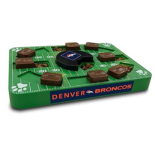 Pets First NFL Denver Broncos Puzzle Toy for Dogs, Slow Feeder Board for Pets, Interactive Doggie Treat Toy - color: DENVER BRONCOS