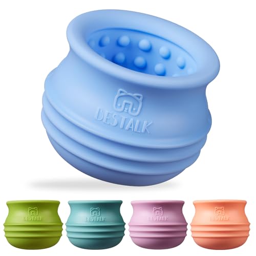 Dog Enrichment Treat Toy, Long-Lasting Wobbly Interactive Freeze Lick Toys for Dogs, Stuffable Puzzle Feeder Toy for Boredom, Silicone Treat Dispensing Chew Toy (Baby Blue,S) - color: Baby Blue, size: S