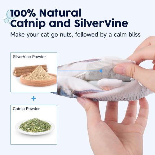 Potaroma Cat Toys Flopping Fish with Catnip, Moving Kitten Kicker, Floppy Wiggle Carp for Small Dogs, Interactive Motion Kitty Exercise, 10.5 Inches - style: Carp