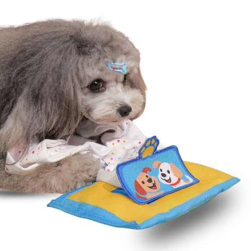 Interactive Dog Puzzle Toy | Anti-Boredom & Mental Stimulation | Snuffle Mat for Dogs | Slow Feeding & Enrichment Game | Small, Medium Dogs | Pizza, Bowling or Tissue (Tissue) - color: Tissue (Blue)