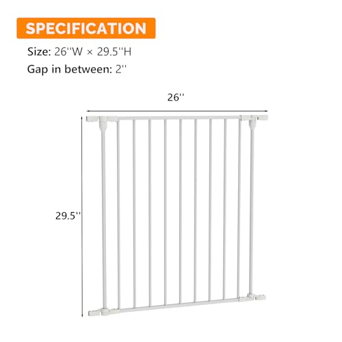 Bonnlo Tall Gate One-Panel Extension, White - color: White, style: 24.8 Inch L x 29 Inch H(1-Panel)