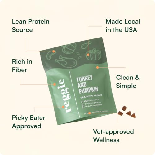 Reggie Dog Training Treats with Enrichment Toy | Turkey & Pumpkin Dog Treats + Forager Ball | Low-Calorie High-Protein Rewards | Mental Stimulation for Dogs | 340 Treats - size: Forager Ball - Turkey & Pumpkin