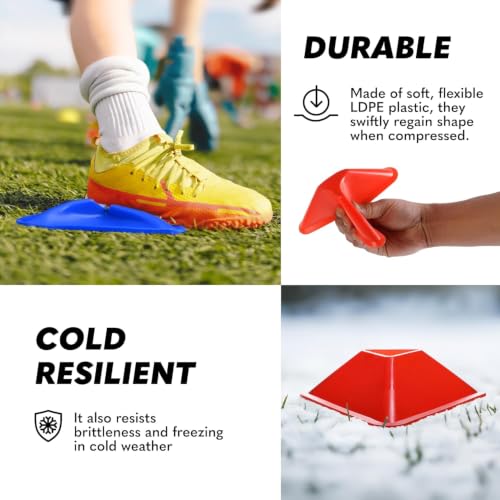 GSi Sports Training Cones for Soccer, PE & Agility Drills - style: Triangle - 40 Pack