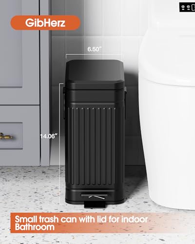 Small Trash Can with Lid, 2.6 Gal Dog Poop Trash Can, Black - color: Black, size: 2.6 Gallon