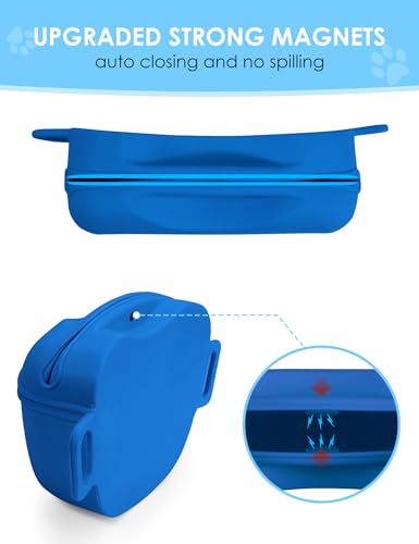 heouvo 1.67 Cup Dog Treat Pouch with Training Clicker (Blue) - color: Blue