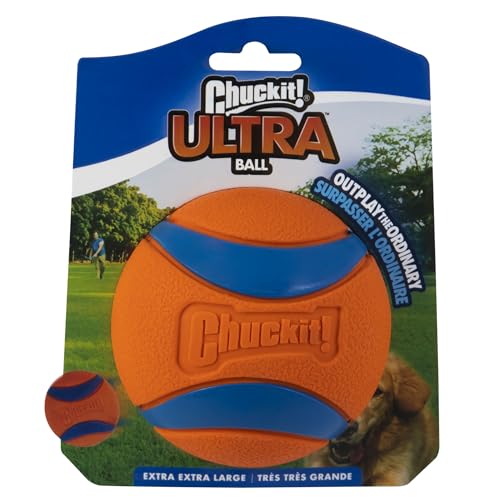 Chuckit! Ultra Ball Dog Toy - Size XXL - for Dogs 100+ lbs - Made from Durable Rubber - Super Bouncy - Floats in Water - 4-inch Diameter - XXL (Pack of 12) - color: Ultra, size: XXL (Pack of 12)