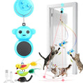 2-in-1 Interactive Laser Pointer Cat Toy & Flying Bird Wand for Indoor Cats - color: Blue
