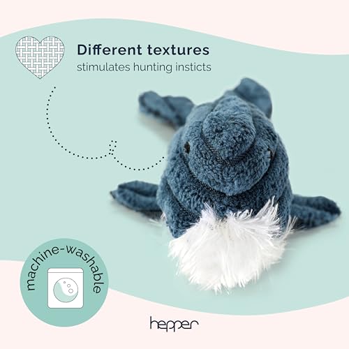 Hepper Whale Plush Toy - Durable Quiet Cat Toy for Indoor Cats