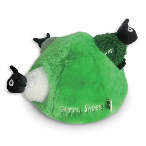 Green Sheep Hide & Seek Toy for Dogs, Durable Plush Squeaky Dog Toys with Recycle Cotton Rope, Interactive Chew Toy for Small to Large Dogs, Tough Pet Toys to Keep Them Busy - color: Hide & Seek Toy