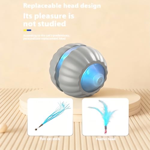 Interactive Cat Toys for Indoor Cats,Automatic Moving Kitten Toys - color: Grey