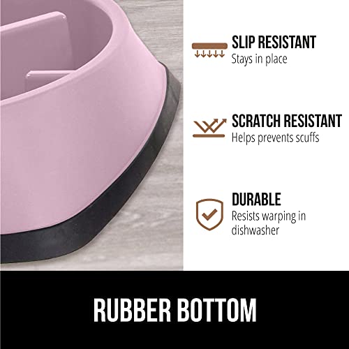 GORILLA GRIP® Patented Slow Feeder Dog and Cat Bowl, BPA Free, 2 Cup Pink - color: Pink, size: 2 Cup