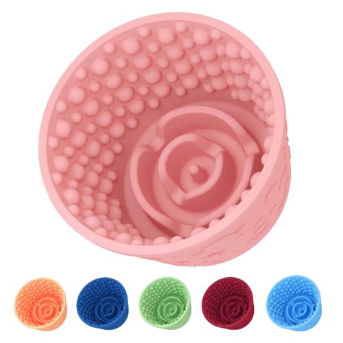 Dog Lick Bowl, Non-Slip Freeze Slow Feeder Small Medium, 1.6 Cup - color: Pink