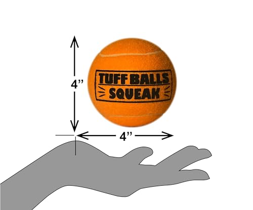 PetSport Giant Tuff Ball - Giant Tennis Balls for Large Dogs, Great for Boredom & Aggressive Chewers, Dog Toy, Certified Non-Toxic, Won't Wear Down Teeth - 4"(6pack) - size: 4 Inches (Pack of 6)