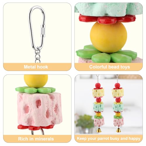 Wontee Bird Calcium Chew Grinding Treats Toy for Parrots (Medium-9.8") - size: Medium-9.8"