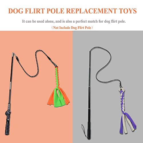 ASOCEA 3 Pack Dog Rope Toys Flirt Pole Replacement for Small Medium Dogs - color: Green+Yellow