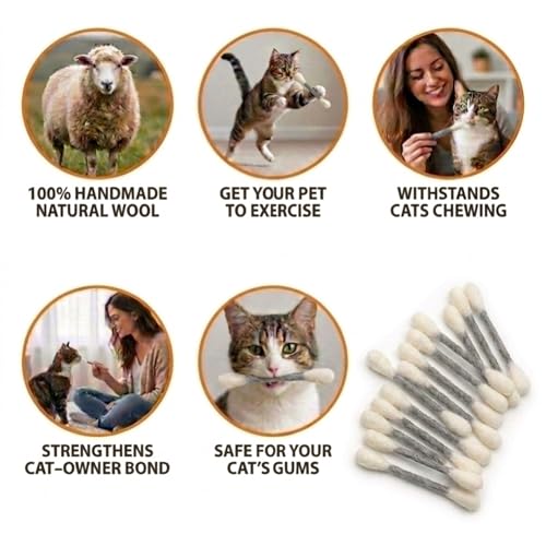 Glaciart One Swabs Cat Toys with Catnip - 6 Pk | Durable for Chew, Cute Cat Toys Interactive Kitty for Boredom, Exercise, & Play | Filled w/Organic Catnip for Anxiety & as Digestive Aid | Gift Idea - color: Grey Swabs, size: Regular
