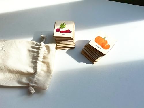 Montessori Wooden Vegetables Memory Game, 1 2 3 4 Year Old Montessori Materials for Toddler, Vegetables Matching Cards, Gift for Kid, Toddler Gift, Birthday Boy Gift (4.5x4.5cm) - size: 1.8x1.8"(4.5x4.5cm), style: Vegetables