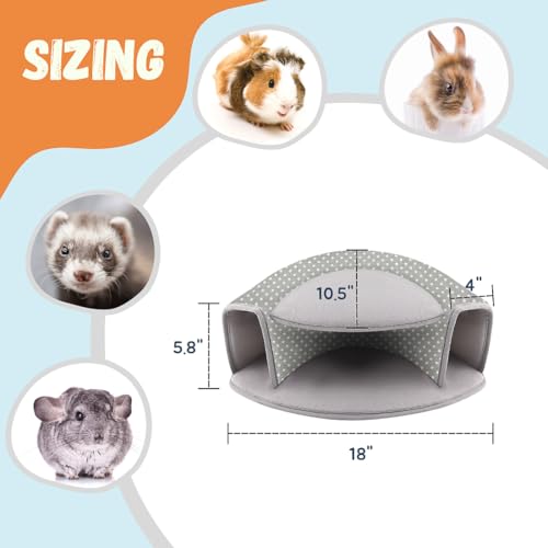 Guinea Pig Hideout, Interactive Guinea Pig Tunnel Bed, Washable - color: Taupe Polka Dot
