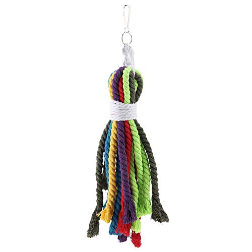 Parrot Rope Toys, Colorful Cotton Rope Shredder Hanging Toy for Cockatiels, Cockatoos, Conure, Lovebird, Macaws, Small Medium Large Birds