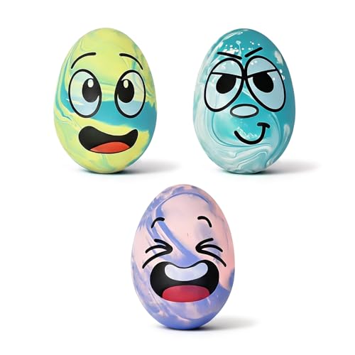 Squeaky Dog Toys for Puppy Small Dogs, 3 Pack Soft Latex Rubber Dog Chew Toys with Squeaker, Smile Face Dog Squeaky Balls for Interactive Play & Training - style: 3 Pack-B