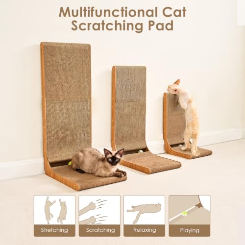 EHEYCIGA Extra Wide 16.5in Cardboard Cat Scratcher for Indoor Cats, Brown - color: Brown, size: 16.6x16.5x26.8