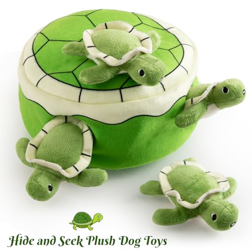 Hollypet Squeaky Hide and Seek Dog Toys for Small and Medium Dogs, Turtle - style: Turtle