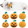 6pcs Halloween Pumpkin Catnip Toy，Hallowen Indoor Pumpkin Shaped Cat Toy Plush Interactive Chew Bite Toys for Cat Kitten Indoor Festive Holiday Cat Lover Gift - color: Pumpkin