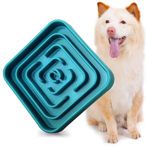 Slow Feeder Dog Bowls for Large Medium Dogs, Anti-Choking Slow Eating Maze Dog Food Bowl, Anti-Slip Slow Feeding Pet Puzzle Bowl,Green - color: green
