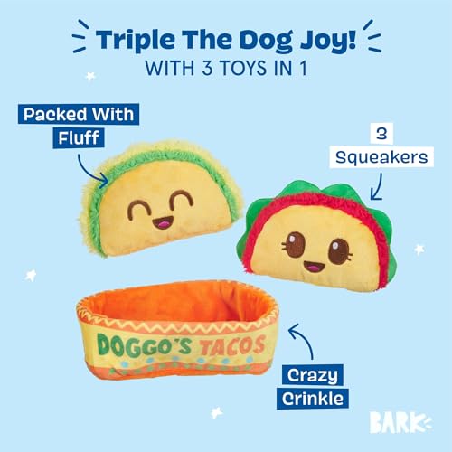 BarkBox Doggo's Tacos 3-in-1 Interactive Plush Dog Toy - color: Doggo's Tacos