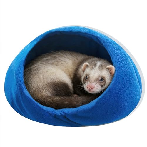 Ferret Bed Cave and Hideouts Comfortable，Hideaway Bed Accessories for CageBeds and Hideouts Safe & Cozy for All Ages Ferrets (Blue) - color: Blue