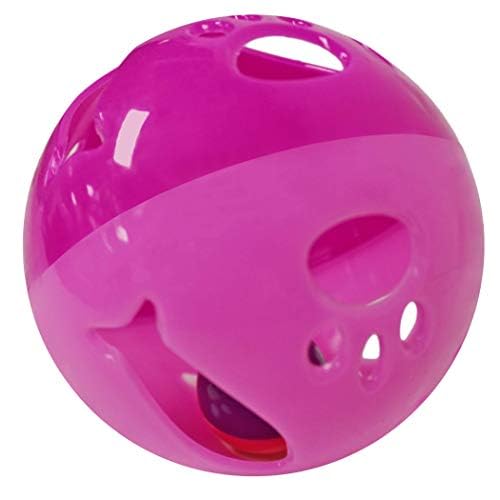 Large Cat Ball Toy with Bell – Pink (4", 1 Pack) - color: Pink - 1 Pack
