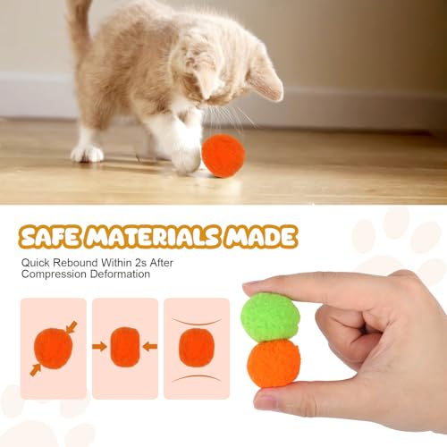 TEAWOO 100Pcs Cat Toys Pom Pom Balls with 2 Launcher Set - size: 2 launchers & 100 balls