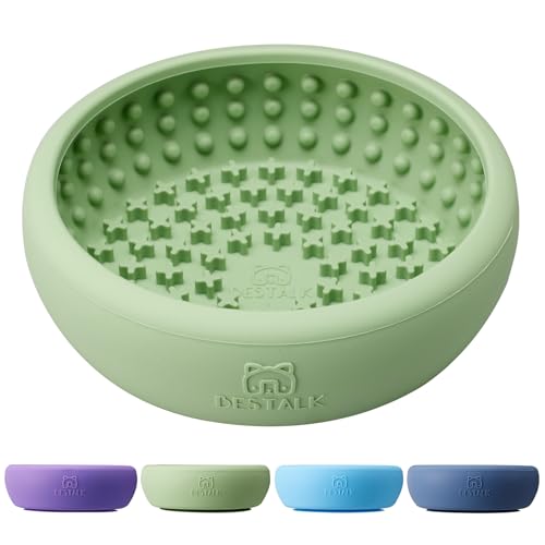 Dog Lick Bowl, Bestalk Anxiety Relief Lick Mat for Dogs, Non-Slip Freeze Licking Bowl Enrichment Puzzle Feeder for Distraction, BPA Free Silicone, Dishwasher Safe (Green,L) - color: Green, size: Large