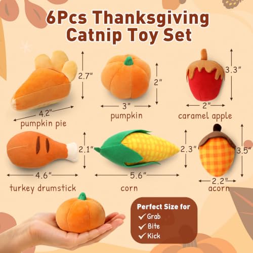 CiyvoLyeen Plush Thanksgiving Catnip Toys for Indoor Cats 6 Pack - color: Thanksgiving - 6Pcs