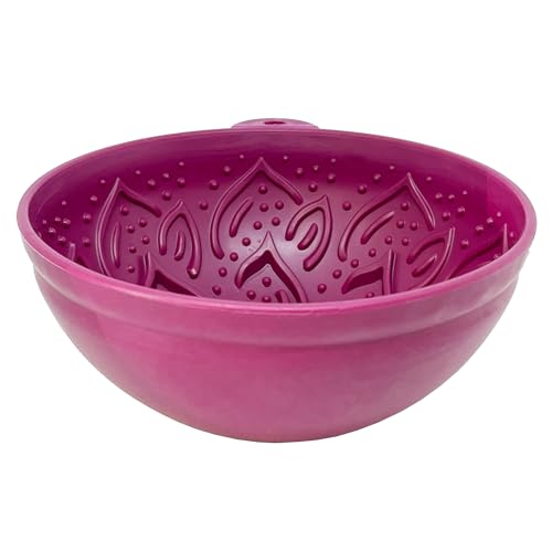 SodaPup Garden Tipsy Bowl eMat – Durable Lick Mat Enrichment Feeder Made in USA from Non-Toxic, Pet-Safe, Food Safe Rubber for Mental Stimulation, Avoiding Overfeeding, Calming, & More - color: Magenta Garden of Eatin' Tipsy Bowl