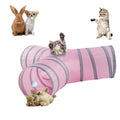 3-Way Collapsible Cat Tunnel Tube Toy Pink - color: Pink