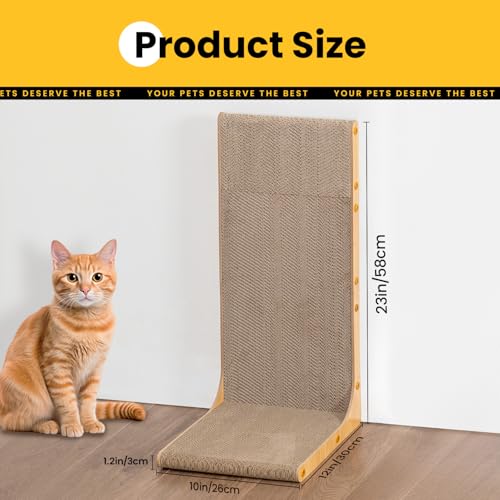 Conlun Cardboard Cat Scratcher, 23" L-Shaped Scratch Pad - size: 23" 2-Pack