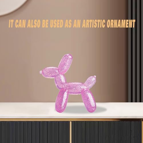 Dog Chew Toys Set – Large & Small Balloon Dog Shape, Durable Plastic Chew Toys for Small, Medium & Large Dogs, Interactive Toys for Boredom Relief & Dental Health (Pink, 2-Pack)