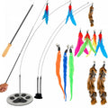 Cat Toys for Indoor Cats, Interactive Cat Toy Wand, Kitten Stuff, 9 Lures - color: Meow Motion Bundle