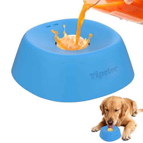 Yipetor Dog Lick Bowl, Rolled Ball-in Slow Feeder Enrichment Puzzle Toys - color: blue