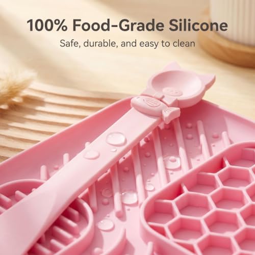 4-Piece Slow Feeder Cat Bowl Set, Lick mat for Cats