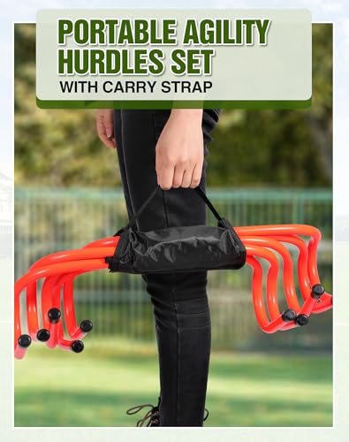 Agility Hurdles 6" Speed Agility Training Hurdles, Sturdy Hurdles Training Equipment Set for Kids,Athletes,Soccer,Basketball - color: Orange 20 Pack