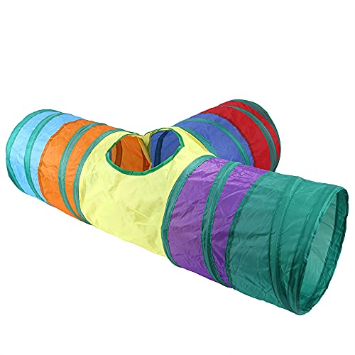 Rainbow Cat Tunnel with Interactive Ball Kitty Rabbit Play Tube Toy (3 Way)
